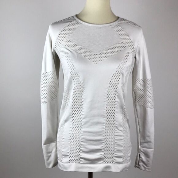 Athleta | Burpee White Long Sleeve Shirt Top size XS - Picture 2 of 7